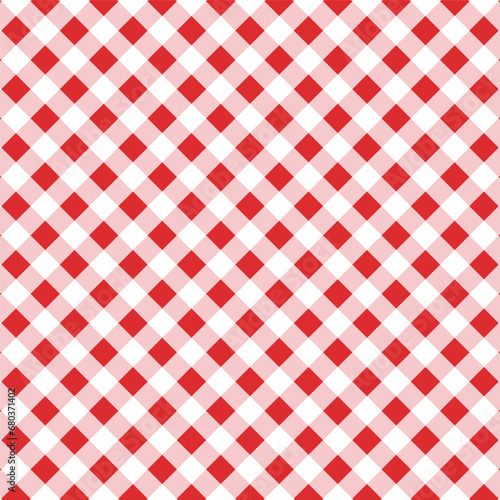 Gingham seamless pattern.Checkered tartan plaid repeat pattern in red.Geometric vector illustration background wallpaper