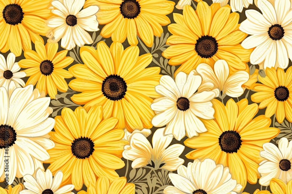 Daisy Yellow: Bright Floral Field - A Vibrant Burst of Color Daisy Yellow: Bright Floral Field - A Vibrant Burst of Color