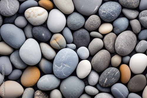 Tranquil Grey: Serene Pebble Beach Captured in Digital Nature Photography