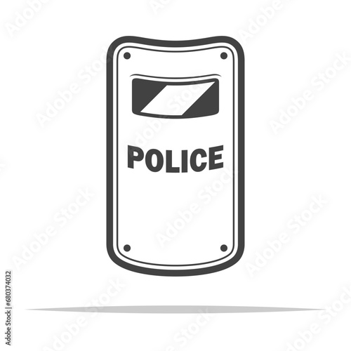 Police ballistic shield icon transparent vector isolated