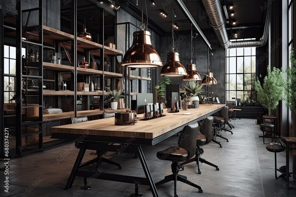 Iron Hue: Revolving Industrial Workspace for a Cool, Modern Design Iron Hue: Revolving Industrial Workspace for a Cool, Modern Design