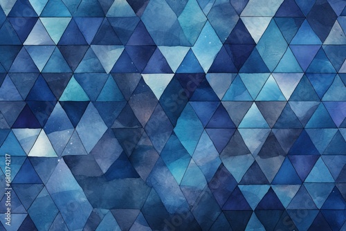 Indigo Mosaic: Vintage Abstract Illustration in Mosaic Structure