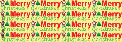 seamless pattern with Merry Christmas Text