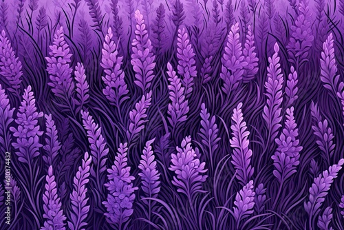 Lavender Bliss: Serene Field of Purple Hues