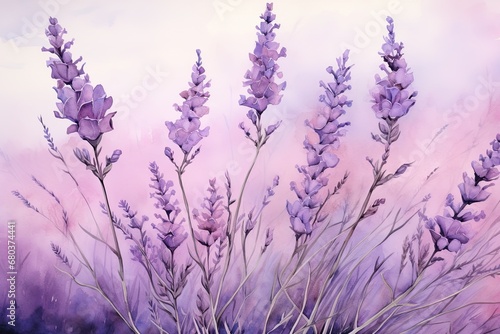 Lavender Watercolor Bliss: Captivating Canvas Painting