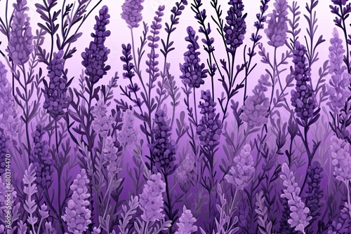 Lavender Purple Calming Herbal Field Pattern: A Stunning Visual Symphony
