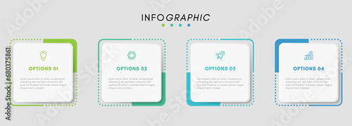 Business infographic design element and 4 number options.
