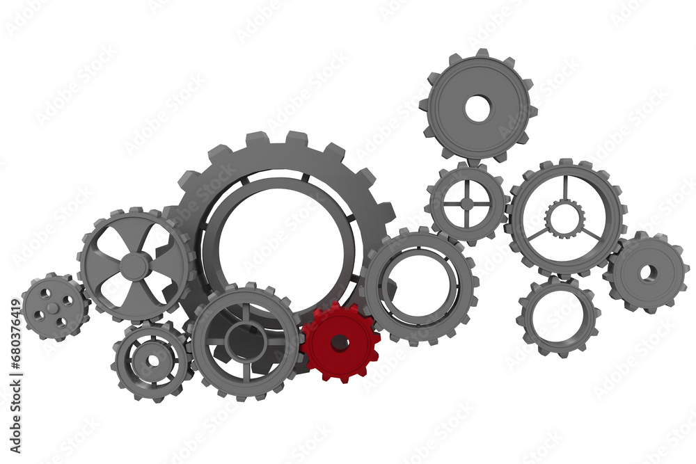 Digital png illustration of grey and red cogs on transparent background Digital png illustration of grey and red cogs on transparent background