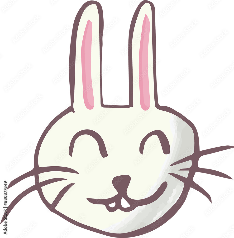 Fototapeta premium Digital png image of white rabbit on transparent background