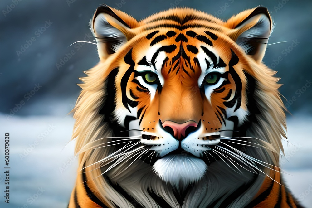 Naklejka premium white tiger head