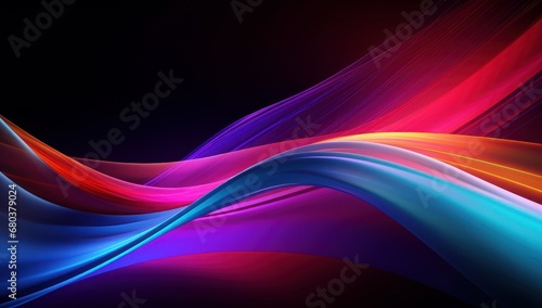 Vibrant abstract waves in neon colors, excellent for dynamic wallpapers or modern graphic designs.
