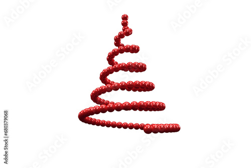 Digital png illustration of christmas tree of red spots on transparent background
