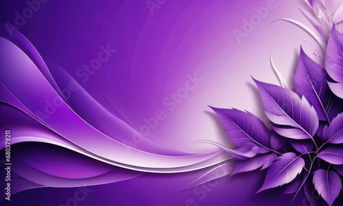 Abstract Purple leaves background with smooth lines blurry 