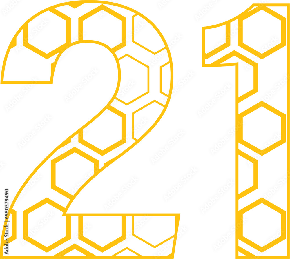 Digital png illustration of shapes and number 21 on transparent background Digital png illustration of shapes and number 21 on transparent background
