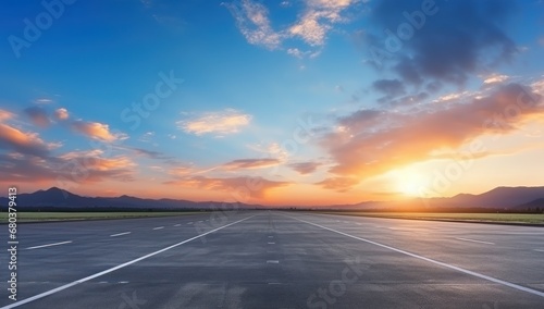 Open highway leading to a horizon at sunset, embodying themes of travel, freedom, and new beginnings. © StockWorld