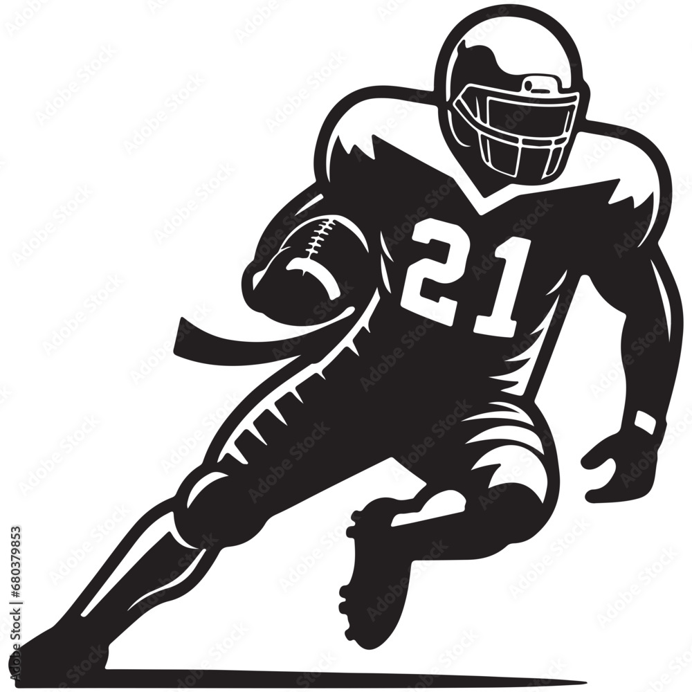 American Football Player Icon Vector Illustration