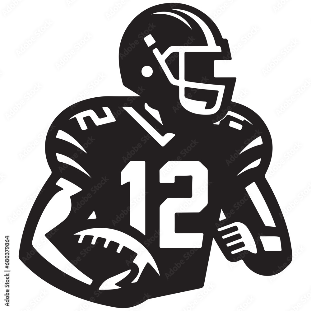 American Football Player Icon Vector Illustration American Football Player Icon Vector Illustration