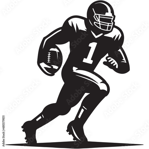American Football Player Icon Vector Illustration