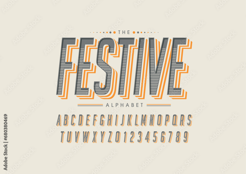 Vector of stylized modern font and alphabet Vector of stylized modern font and alphabet