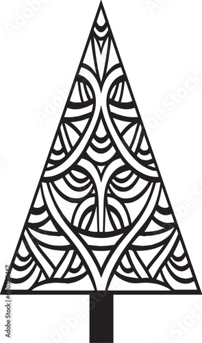 Celtic Christmas Tree Design, Template for plotter laser cutting of paper, metal engraving, wood carving, cnc