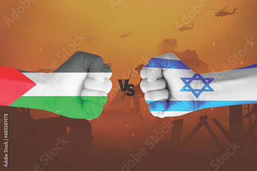 PALESTINE VS ISRARL WAR DESIGN.  war background of Palestine  and Israel 