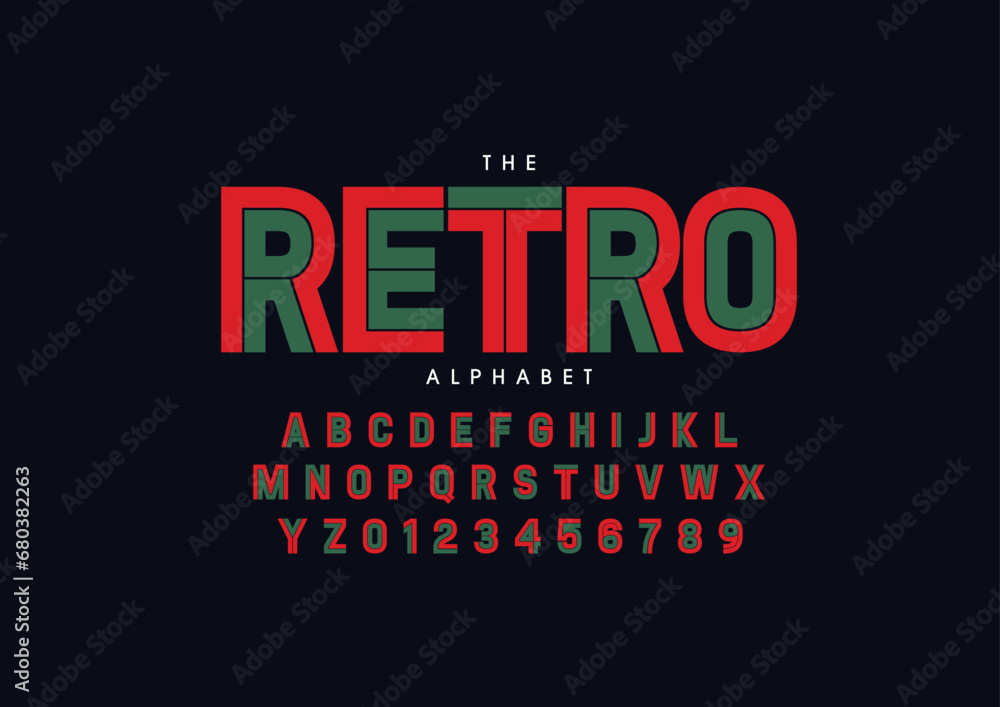 Obraz premium Vector of stylized modern font and alphabet
