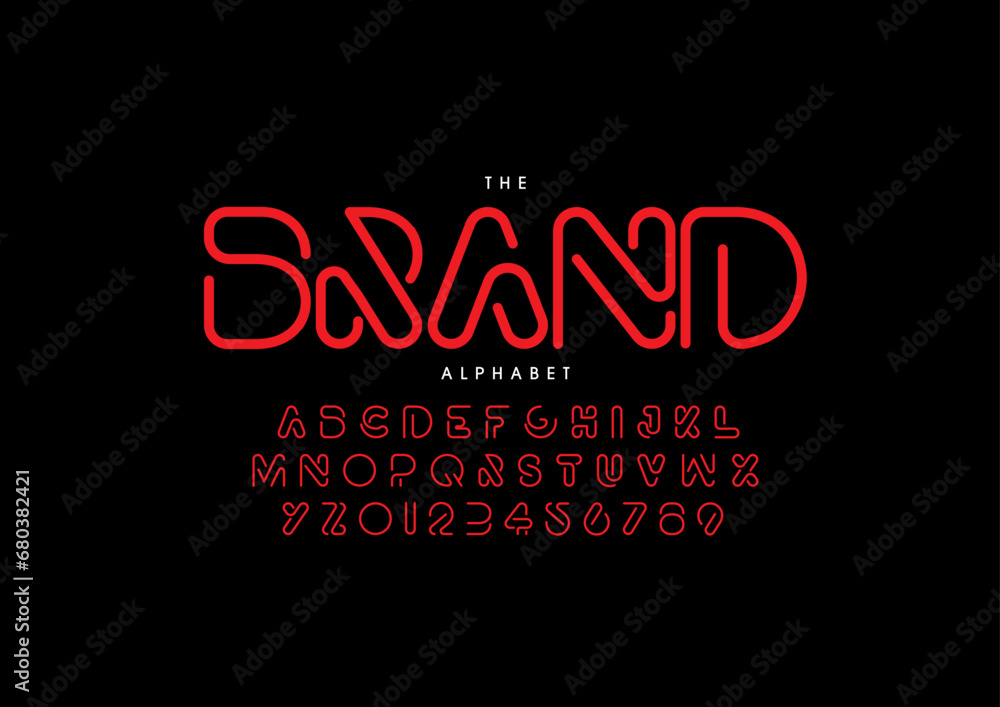 Vector of stylized modern font and alphabet Vector of stylized modern font and alphabet