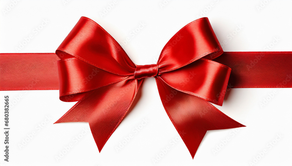 Fototapeta premium red silk bow isolated on white background