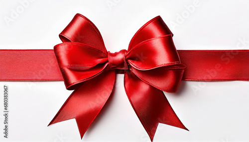 red silk bow isolated on white background