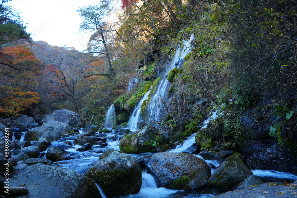 Autumn Landscape and Doryu no Taki Waterfall in Yamanashi, Japan - 日本 山梨県 吐竜の滝 Autumn Landscape and Doryu no Taki Waterfall in Yamanashi, Japan - 日本 山梨県 吐竜の滝