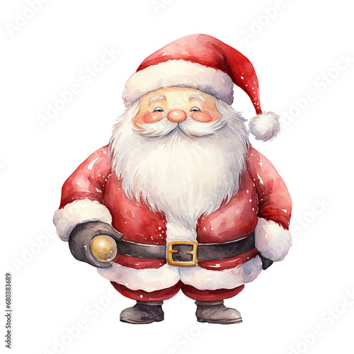 Santa Claus watercolor, portrait, Christmas, water color illustration,
