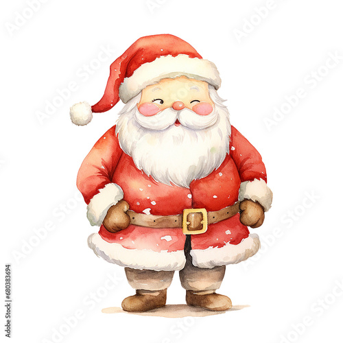 Santa Claus watercolor, portrait, Christmas, water color illustration,