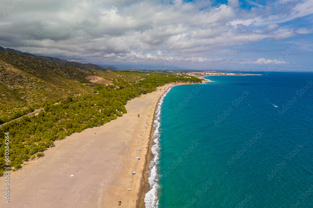 Aerial view of Roca del torn, naturist beach and resort near Tarragona in Spain