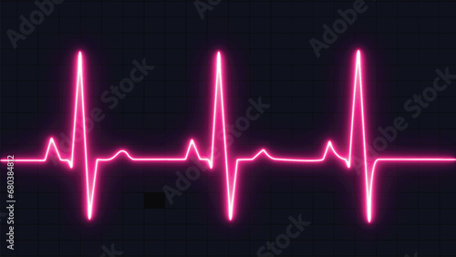 Glowing Heartbeat line. Heart rate monitor electrocardiogram beautiful purple bright vector design on blue background. heart pulse. pulse monitor. purple heartbeat line icon. vector illustration