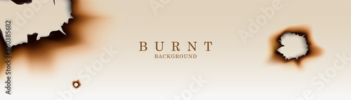 Paper with burnt hole background design. Burnt background vector design.