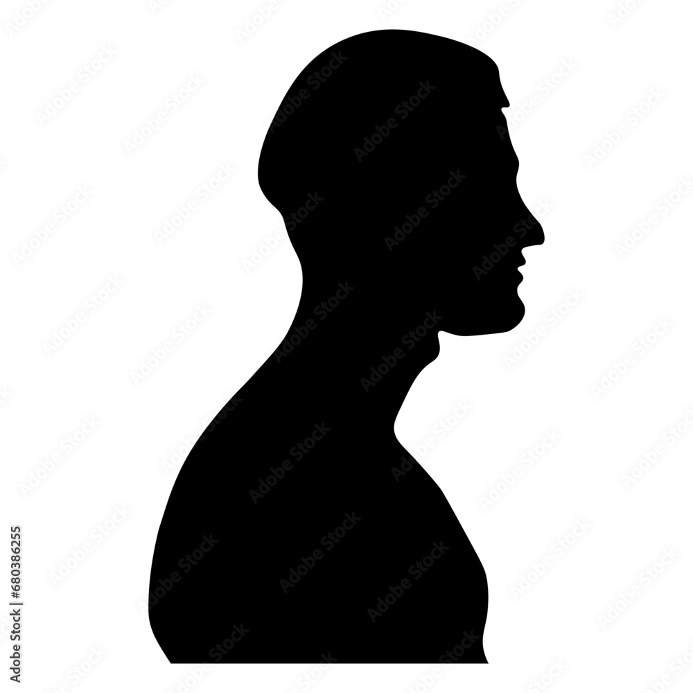 Man Silhouette Illustration Hair Style