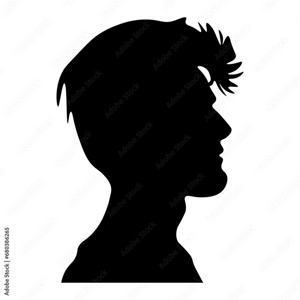 Man Silhouette Illustration Hair Style
