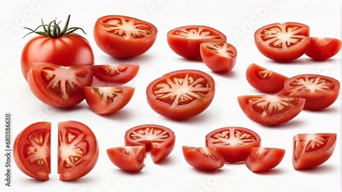tomatoes on a white background © Naila