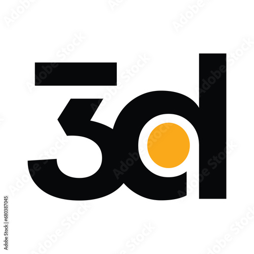 3D brand name vector monogram.