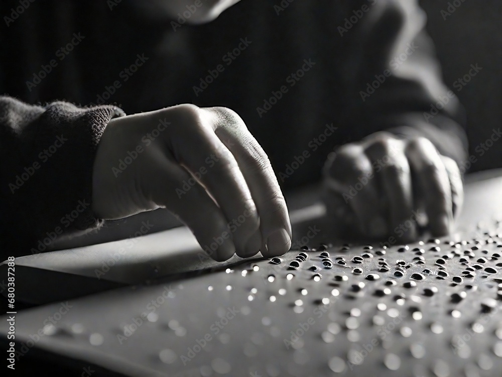 person reading Braille with their fingertips
essence of World Braille Day