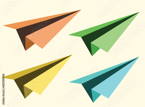 set of origami paper planes