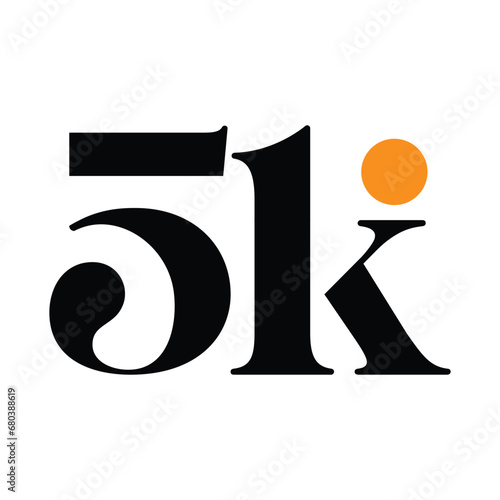 5K brand name vector illustrative monogram.
