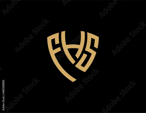 FHS creative letter shield logo design vector icon illustration photo