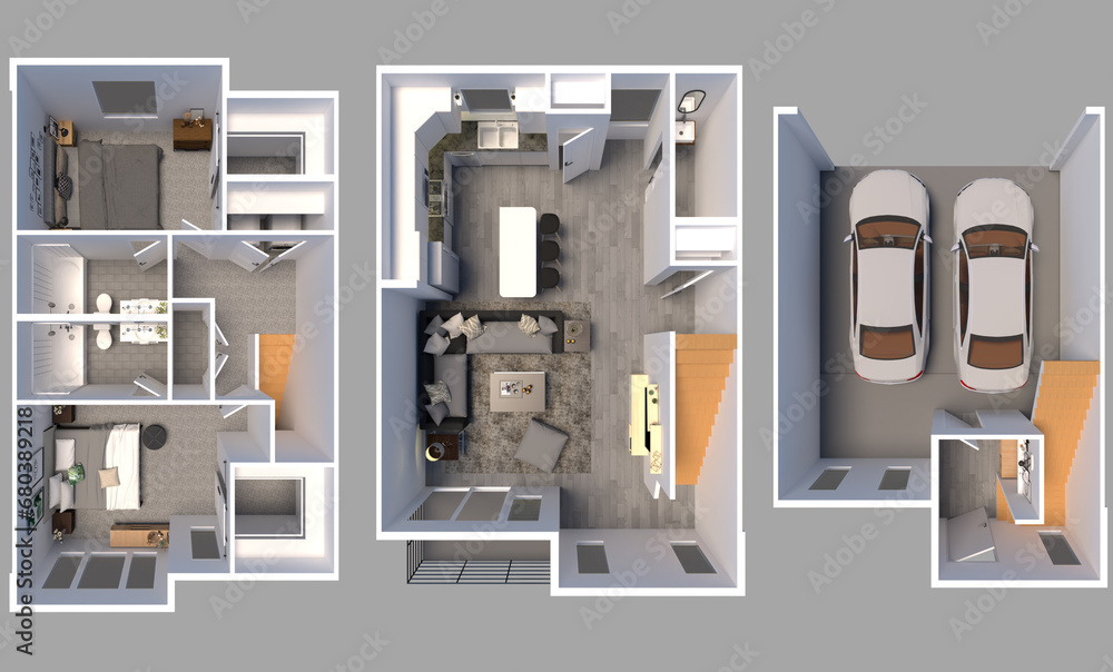 3D Floor Plan With Radaring. 3D Floor Plan With Radaring.