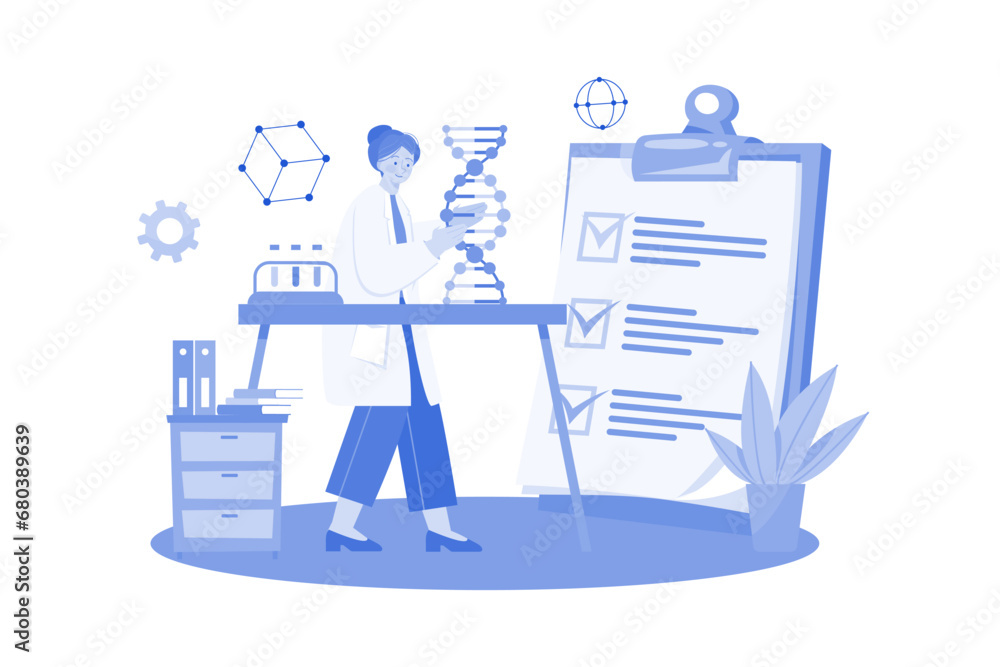 Female Scientist Doing DNA Research Female Scientist Doing DNA Research