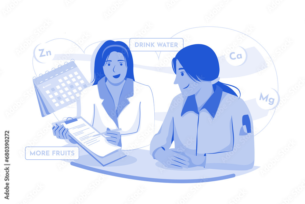 Female Nutritionist Doctor Giving Nutrition Plan Female Nutritionist Doctor Giving Nutrition Plan