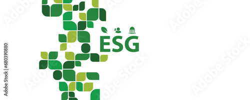 esg icons on white background	