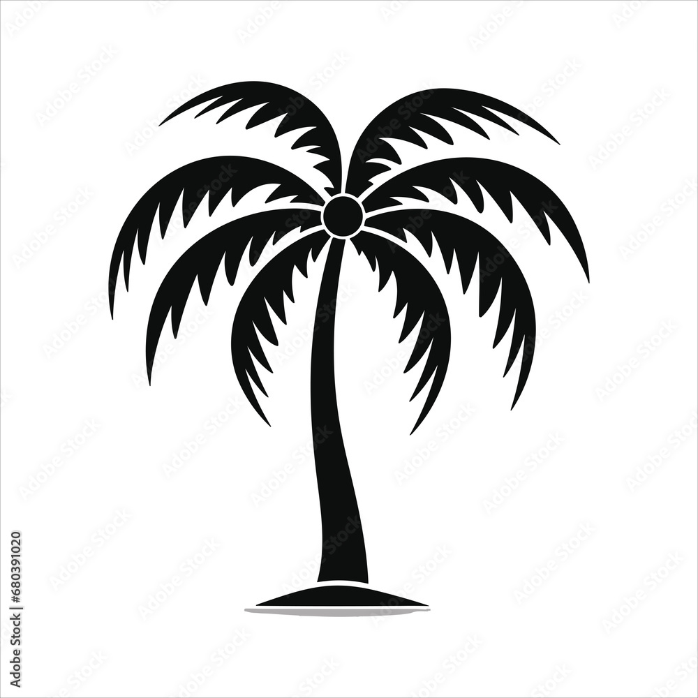 Black palm trees vector icon Black palm trees vector icon