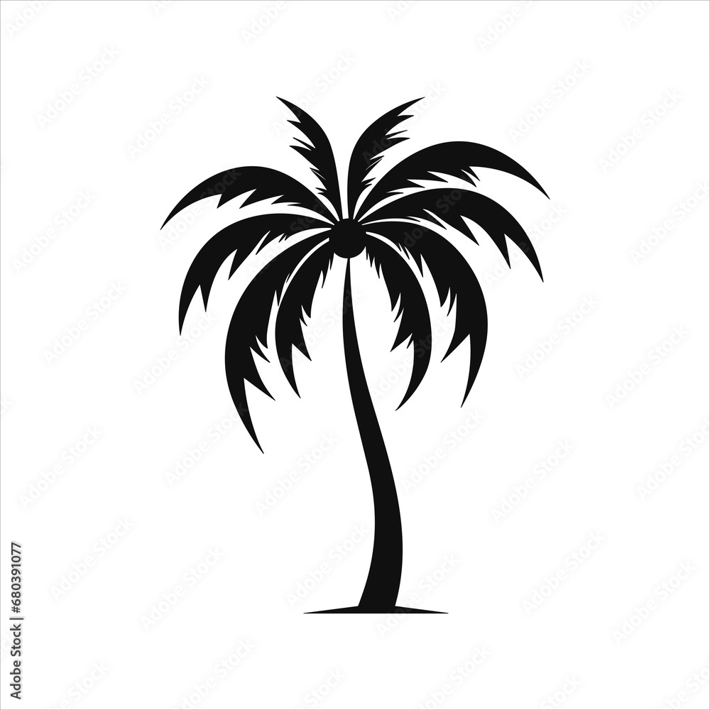 Black palm trees vector icon Black palm trees vector icon