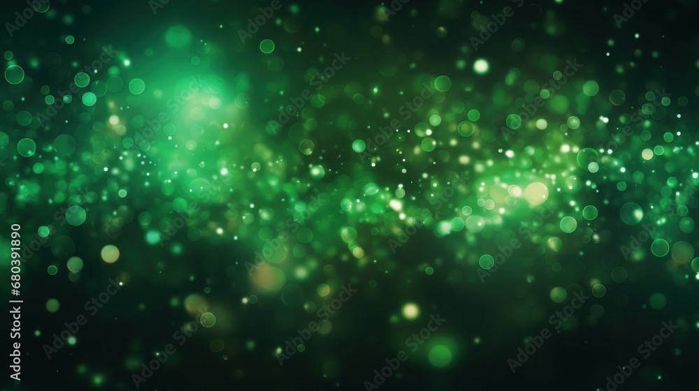 Abstract dark green bokeh Christmas background